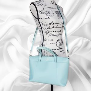 Kate Spade EUC++ Patrice Satchel Aquamarine Textured Leather Crossbody Bag